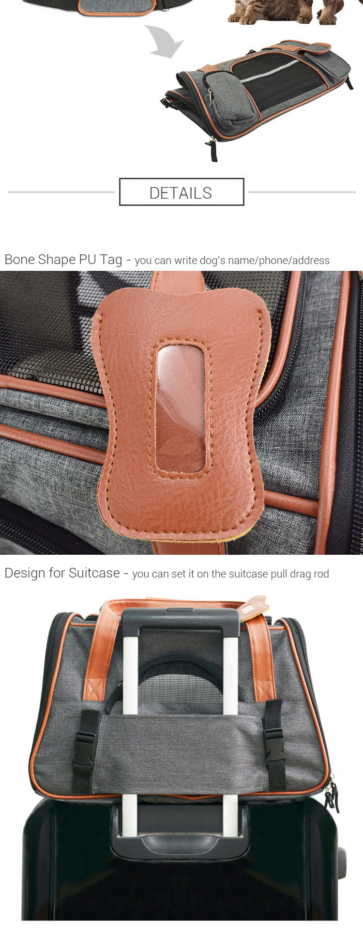 2025 Stylish Foldable Pet Travel Carrier