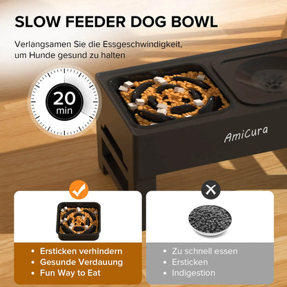 Revolutionäre 2-in-1 erhöhte langsame Futterstation Pet Station