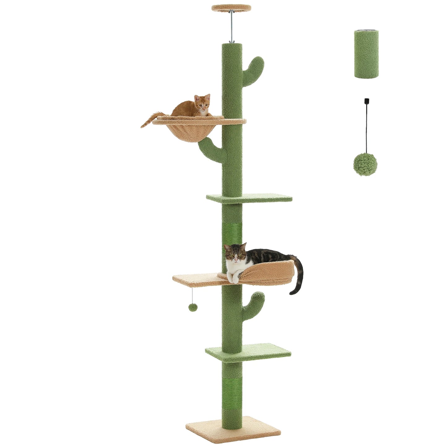 239-275cm "Cactus" Adjustable Floor-to-Ceiling Cat Tree