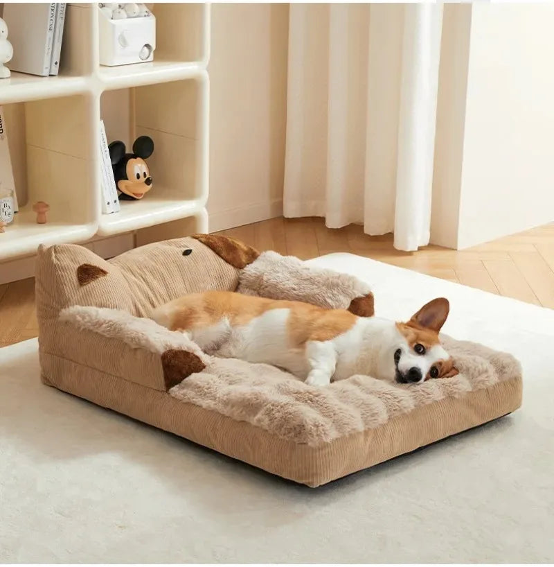 Cozy Coral Fleece Pet Bed "Bear"