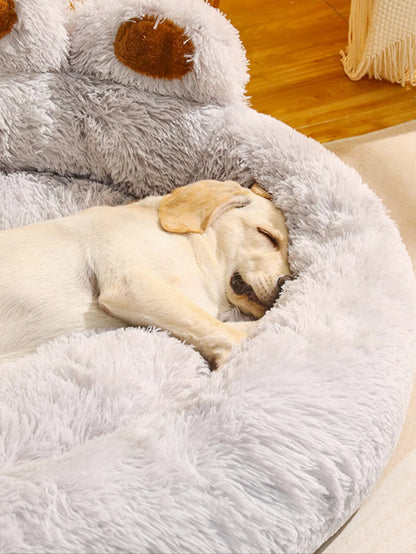 Cozy "Bear Paw" Fluffy Dog Bed