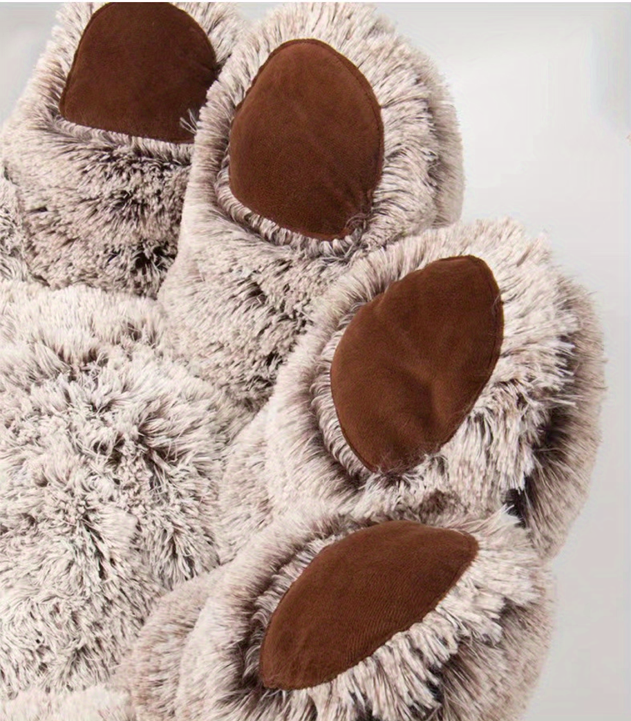 Cozy "Bear Paw" Fluffy Dog Bed