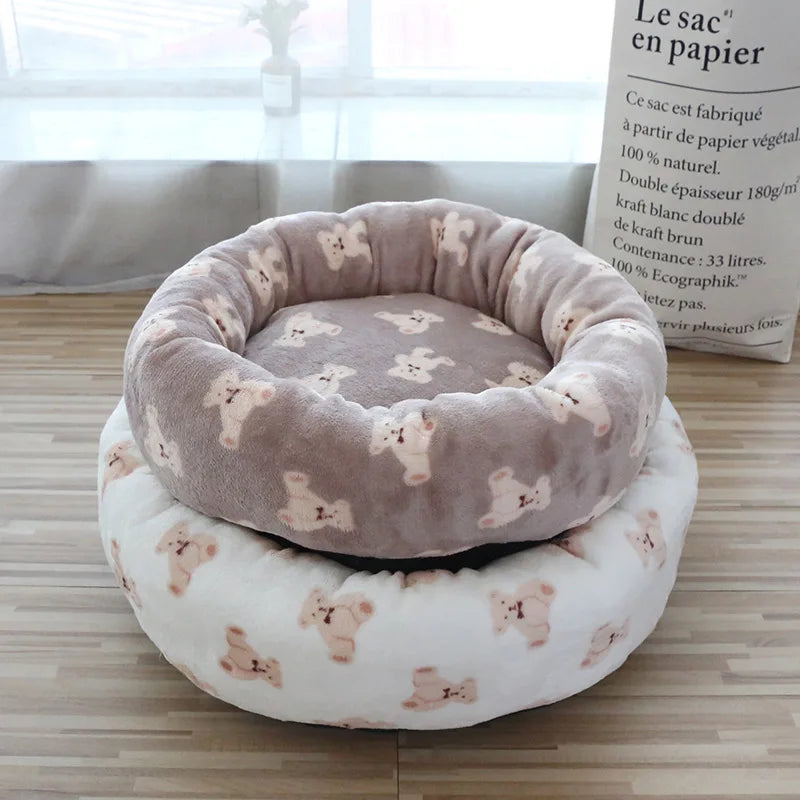 Cozy Teddy Bear Plush Pet Bed