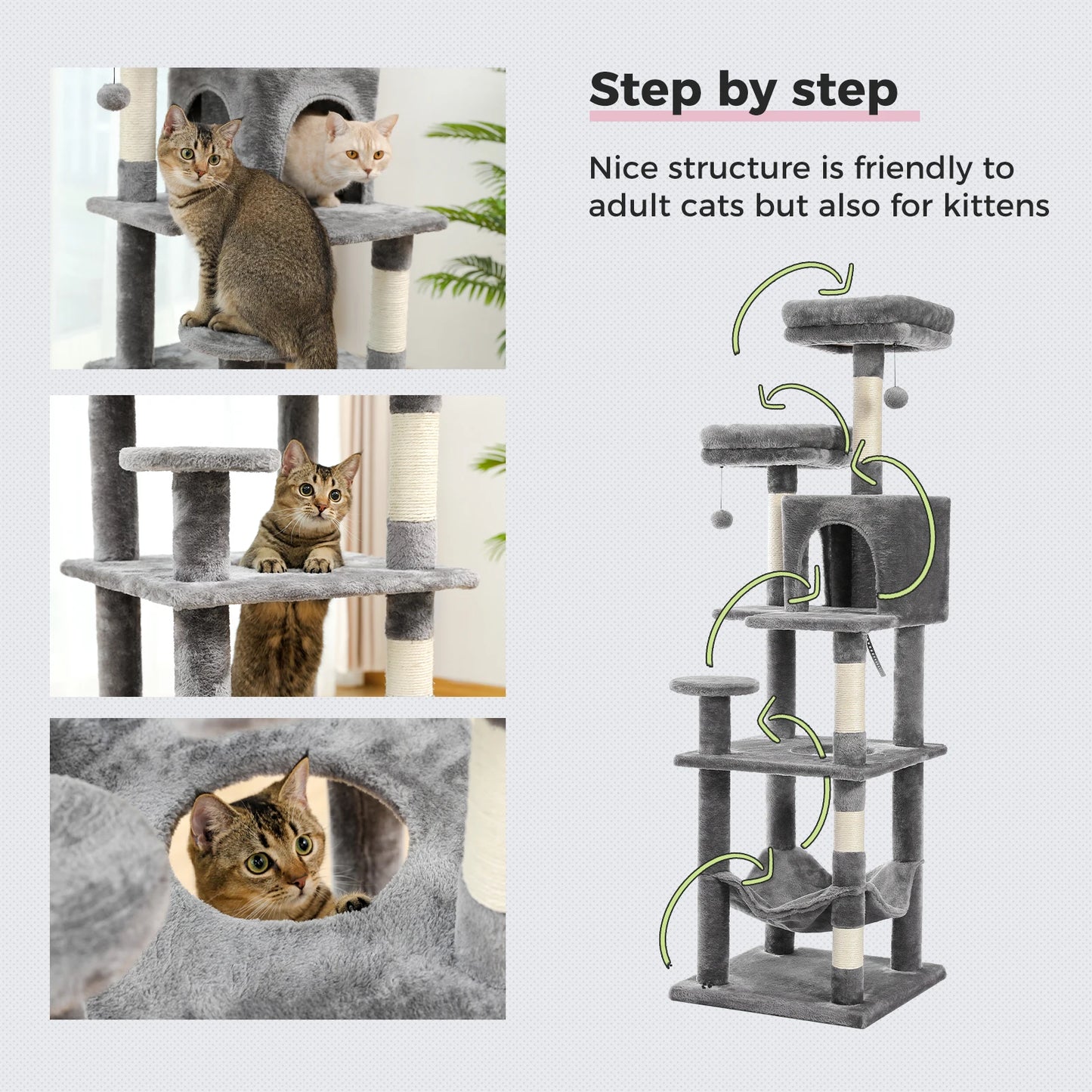 180cm "Shadow" Cat Tree Tower 15 Colors