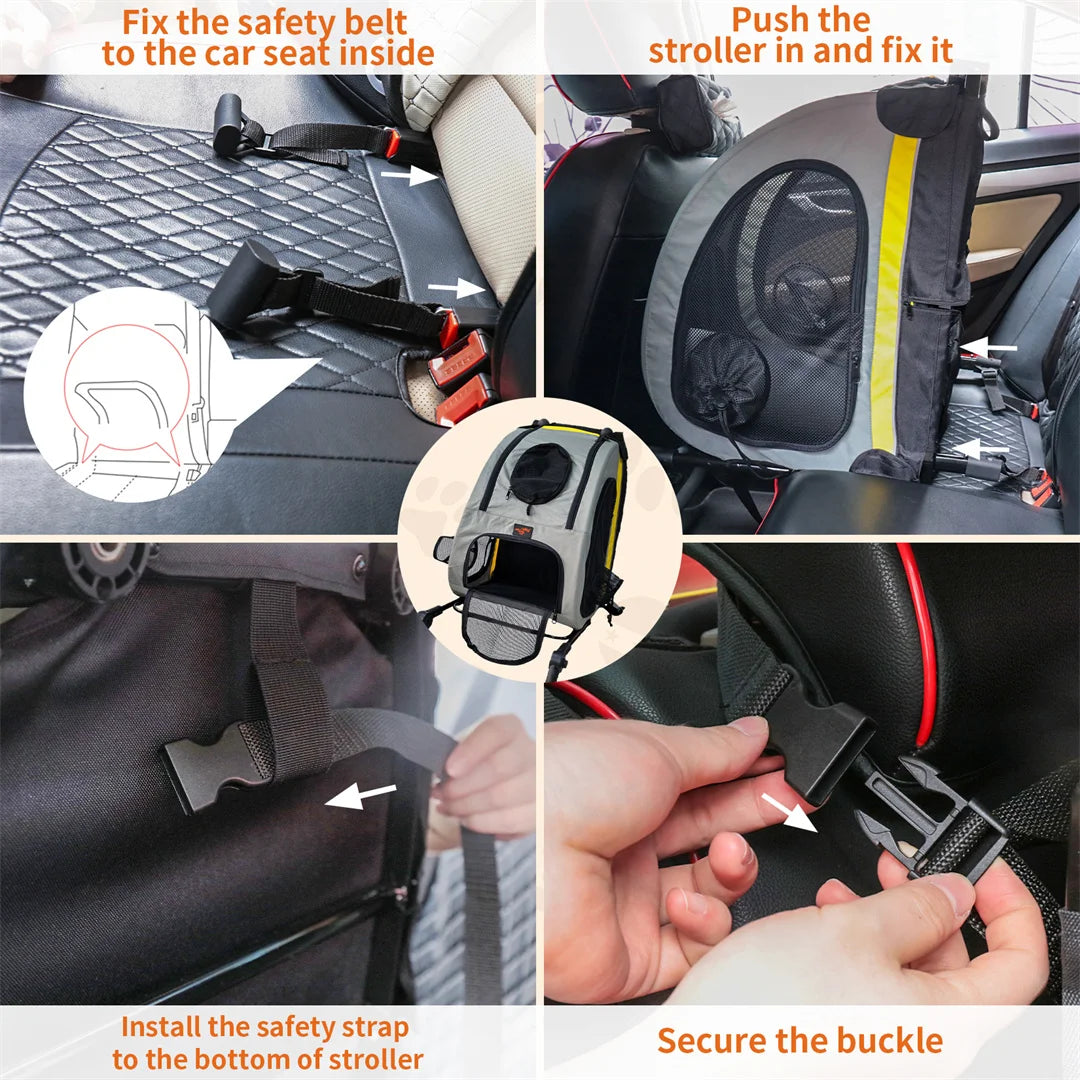 Multifunctional 2 in 1  Pet Car Seat & Stroller