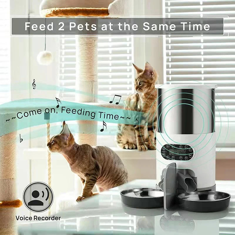 Distributore automatico di cibo per animali domestici intelligente - WiFi e registrazione vocale