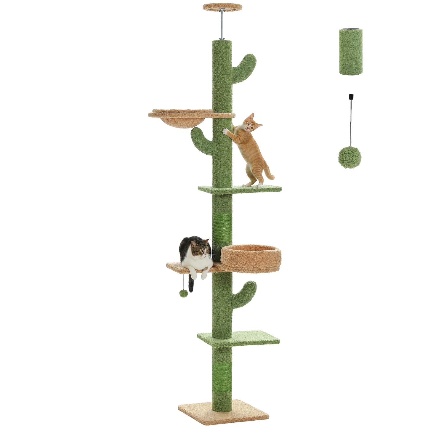 239-275cm "Cactus" Adjustable Floor-to-Ceiling Cat Tree