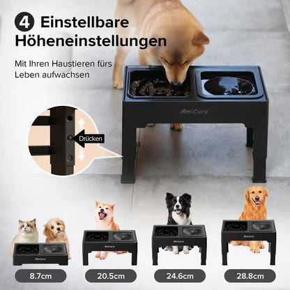 Revolutionäre 2-in-1 erhöhte langsame Futterstation Pet Station