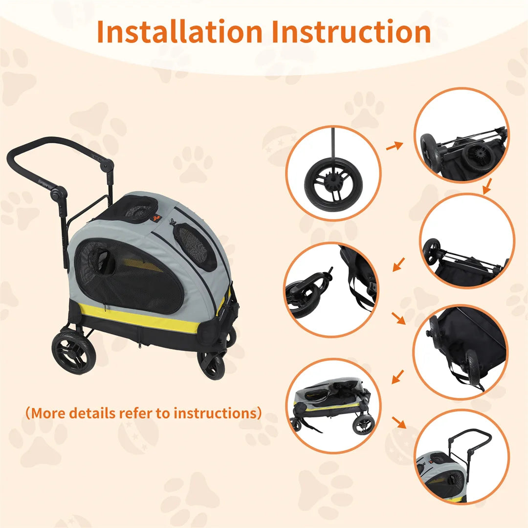 Multifunctional 2 in 1  Pet Car Seat & Stroller