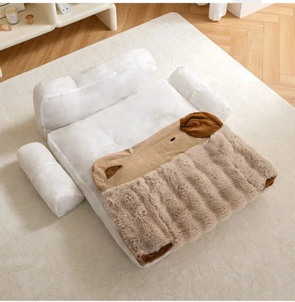 Cozy Coral Fleece Pet Bed "Bear"