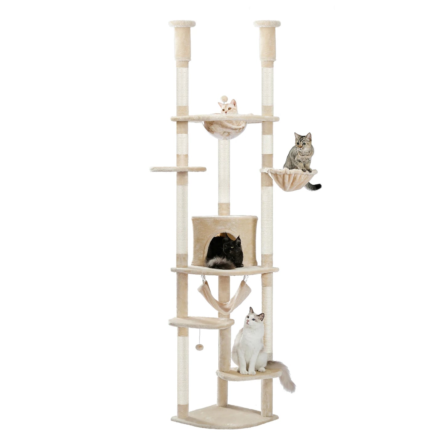 230-252cm "Coco" Cactus Cat Tree Floor to Ceiling Tower