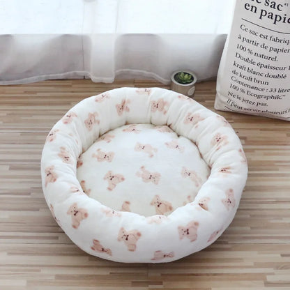 Cozy Teddy Bear Plush Pet Bed