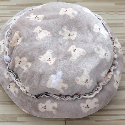 Cozy Teddy Bear Plush Pet Bed