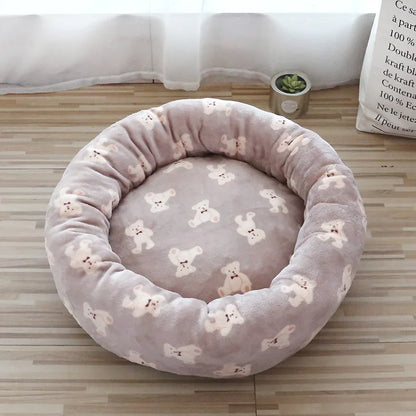 Cozy Teddy Bear Plush Pet Bed