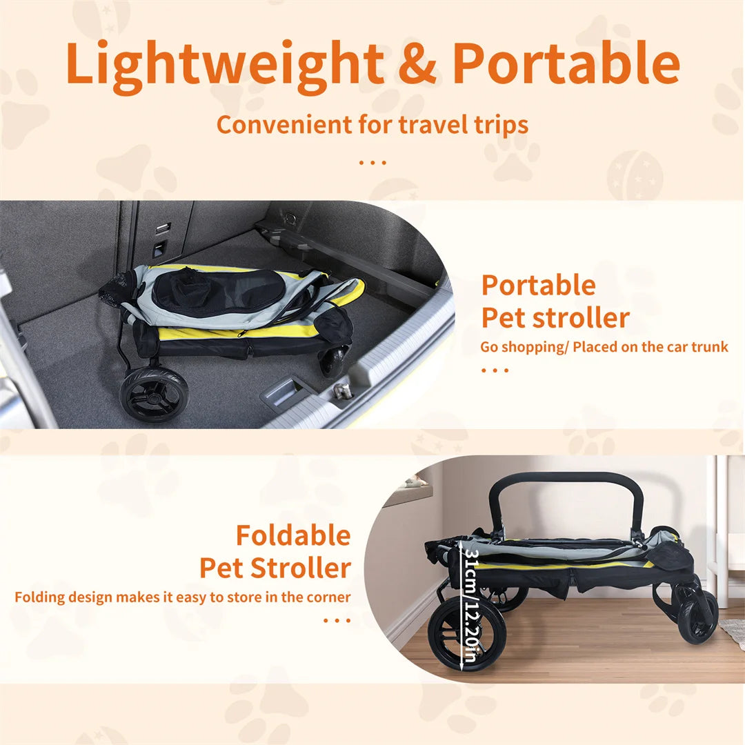 Multifunctional 2 in 1  Pet Car Seat & Stroller