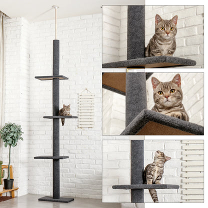 239-275cm "Cactus" Adjustable Floor-to-Ceiling Cat Tree