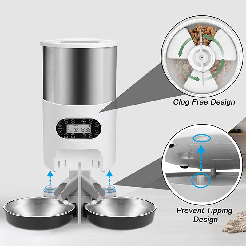 Distributore automatico di cibo per animali domestici intelligente - WiFi e registrazione vocale