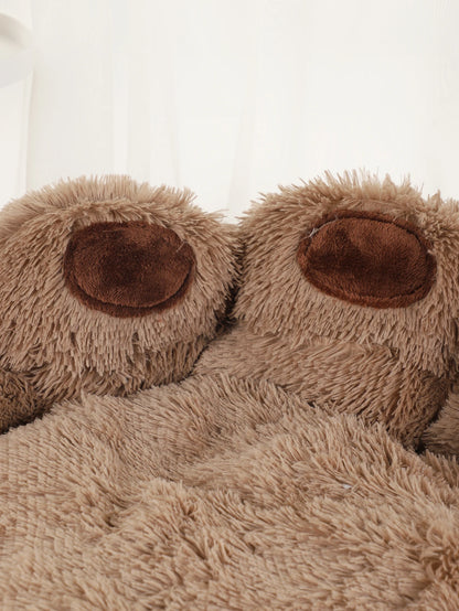 Cozy "Bear Paw" Fluffy Dog Bed