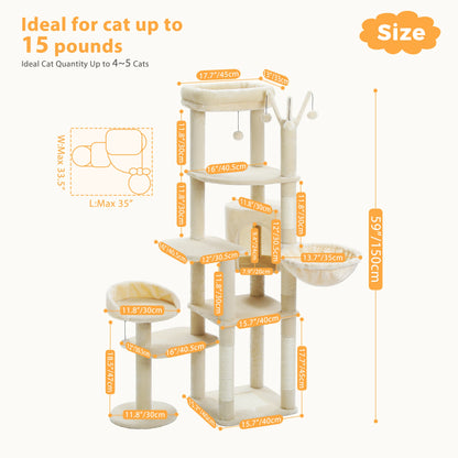 Torre per gatti "Cactus" da 150 cm