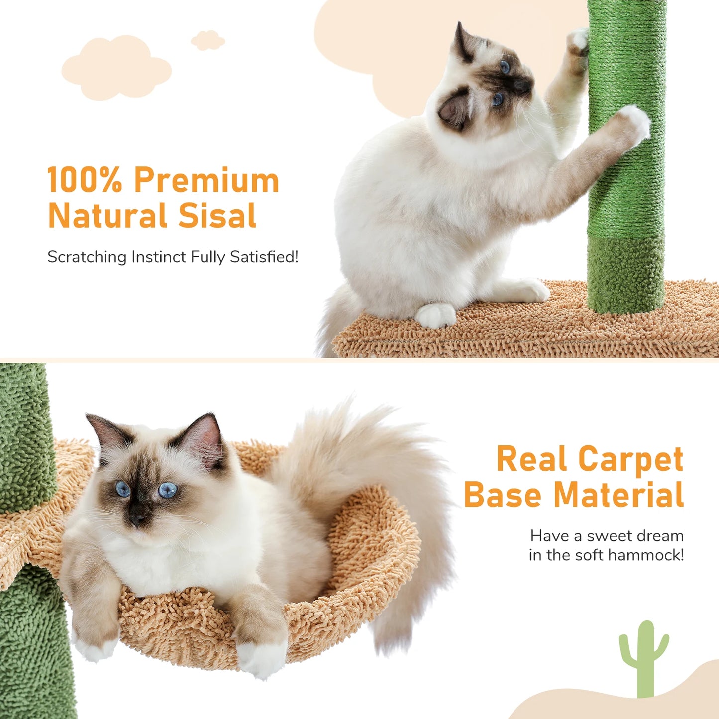 239-275cm "Cactus" Adjustable Floor-to-Ceiling Cat Tree