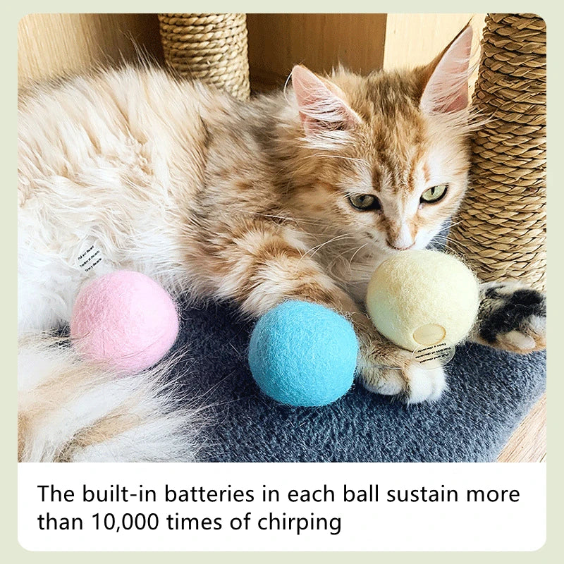 2025 "flauschiger" interaktiver Catnip Sound Ball