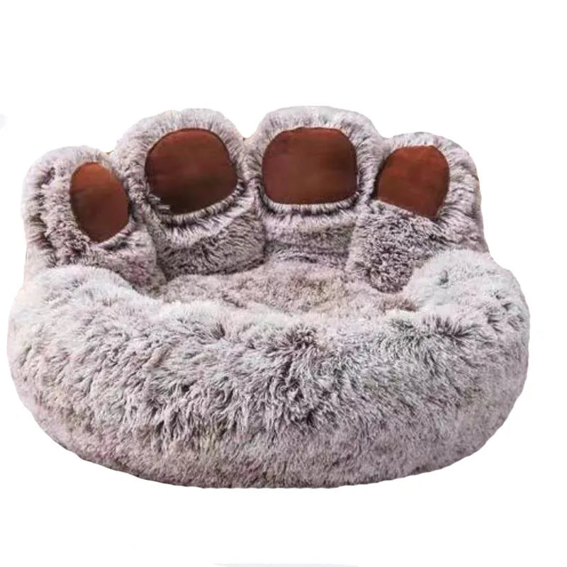 Cozy "Bear Paw" Fluffy Dog Bed