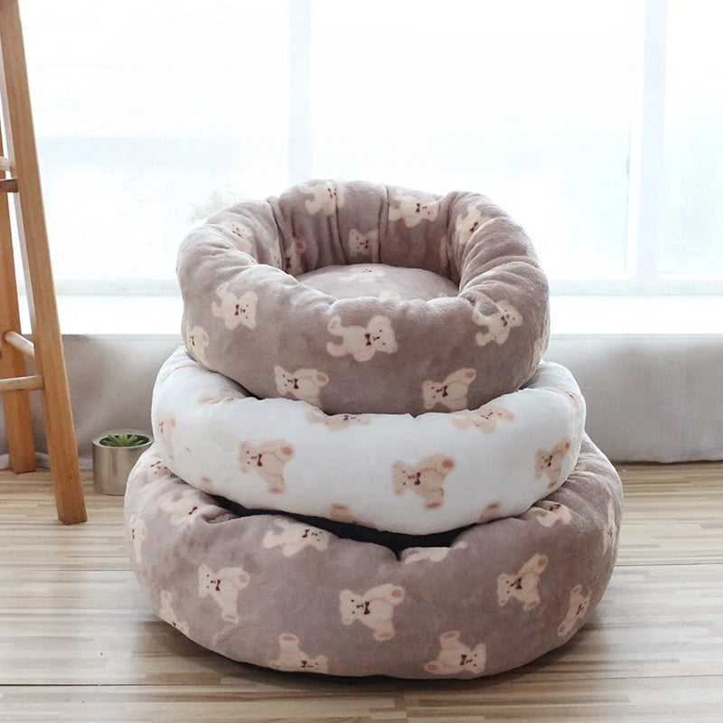 Cozy Teddy Bear Plush Pet Bed