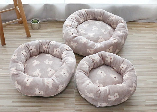 Cozy Teddy Bear Plush Pet Bed