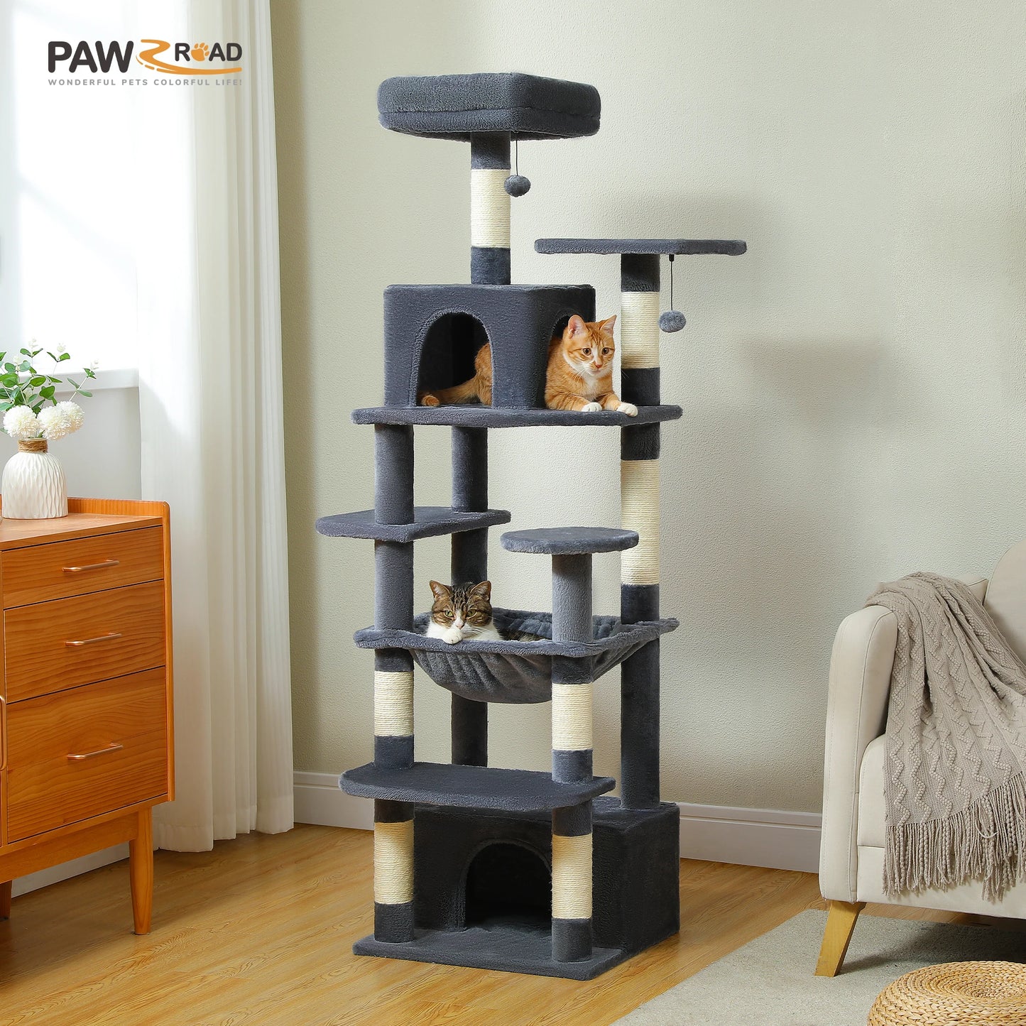 Torre per gatti "Midnight" da 184 cm 