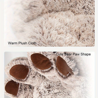 Cozy "Bear Paw" Fluffy Dog Bed