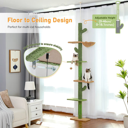 239-275cm "Cactus" Adjustable Floor-to-Ceiling Cat Tree