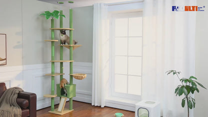 230-252cm "Coco" Cactus Cat Tree Floor to Ceiling Tower